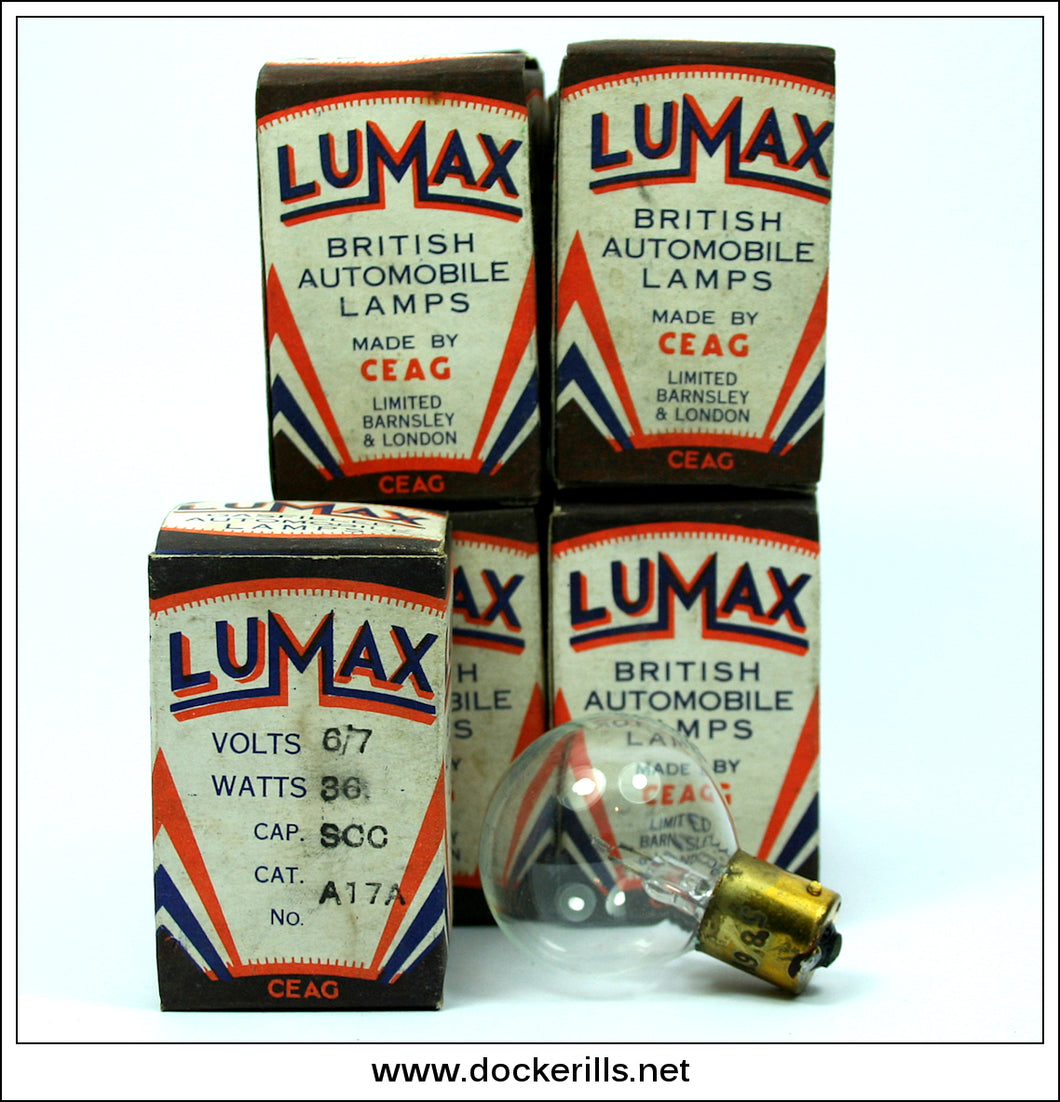 Vintage Lumax 6/7 Volt 36 Watt SCC A17A Auto Bulb, Unused.