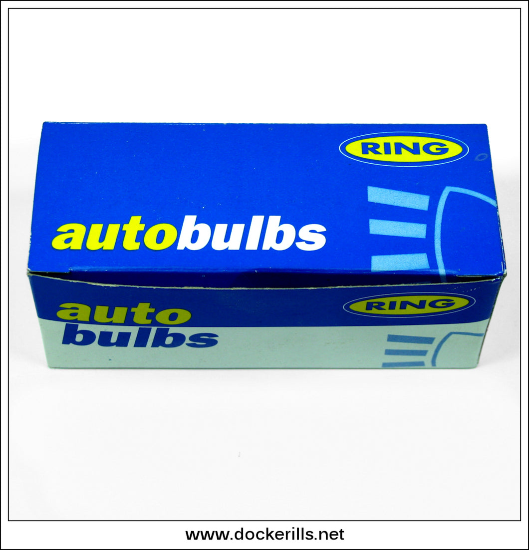 Vintage Ring Automobile Lamps / Light Bulbs x 10. R380 12 V 21/5W OS/SBC Stop / Tail Auto Bulbs, Unused 1.