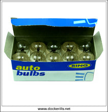 Vintage Ring Automobile Lamps / Light Bulbs x 10. R380 12 V 21/5W OS/SBC Stop / Tail Auto Bulbs, Unused 2.
