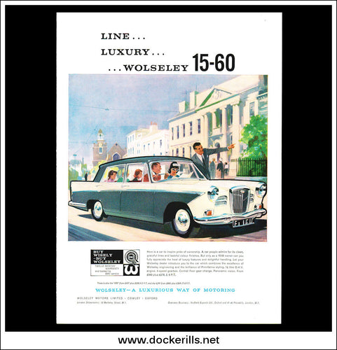 Wolseley 15/60. BMC. Original Vintage Advert From 1960