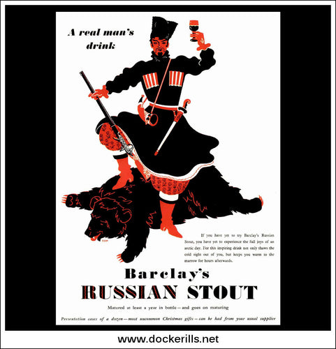 Barclay's Russian Stout. Original Vintage Advert From, December 9th, 1936.