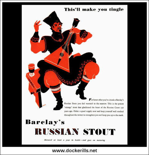 Barclay's Russian Stout. Original Vintage Advert From, November 25th, 1936.