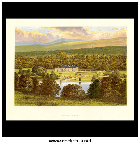 Barons Court, Co. Tyrone, Ireland. Antique Print, Chromoxylograph 1880.