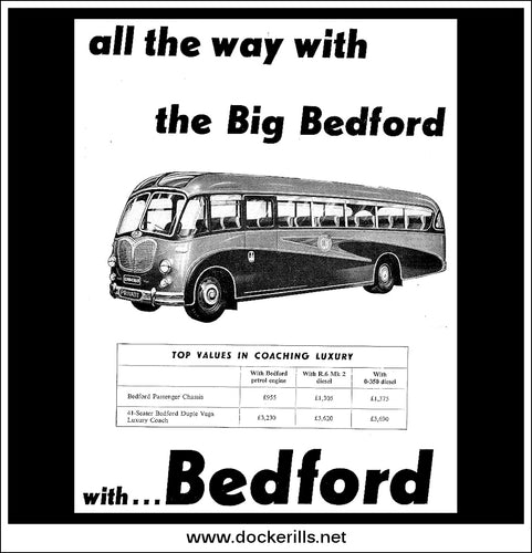 Bedford Coach. Original Vintage Advert From June, 1957.