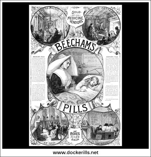 Beecham's Pills. Original Vintage Advert From June 25th, 1887.