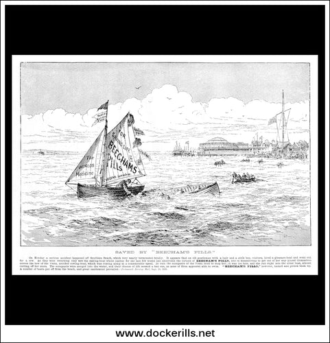 Beecham's Pills. Original Vintage Advert From October 26th, 1889.