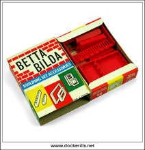 Betta Bilda, Accessory Set 14 (Wall Units, 11 Pieces, Red). Airfix, Great Britain. 1960's Construction / Building Toy.