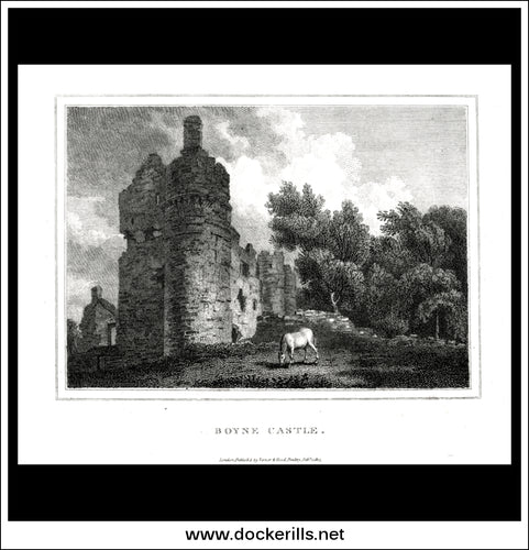 Boyne Castle, Aberdeenshire, Scotland. Antique Print, Copper Plate Engraving 1805.