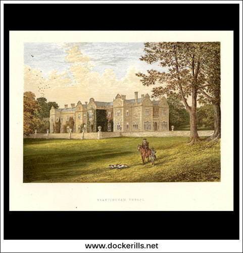 Brantingham Thorpe, Near Brough, Yorkshire, England. Antique Print, Chromoxylograph 1880.