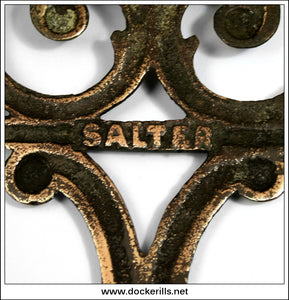 Antique Salter Brass Flat Iron Trivet 2