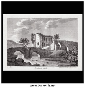Brecknock Castle, Breconshire, Wales. Antique Print, Copper Plate Engraving 1786.