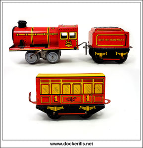 Brimtoy Train Set 352. Vintage Tin Plate Train Set. Great Britain 2.
