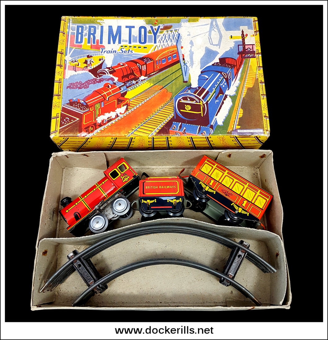 Brimtoy Train Set 352. Vintage Tin Plate Train Set. Great Britain 1.