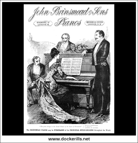 John Brinsmead & Sons Pianos. Original Vintage Advert From October 19th, 1889.