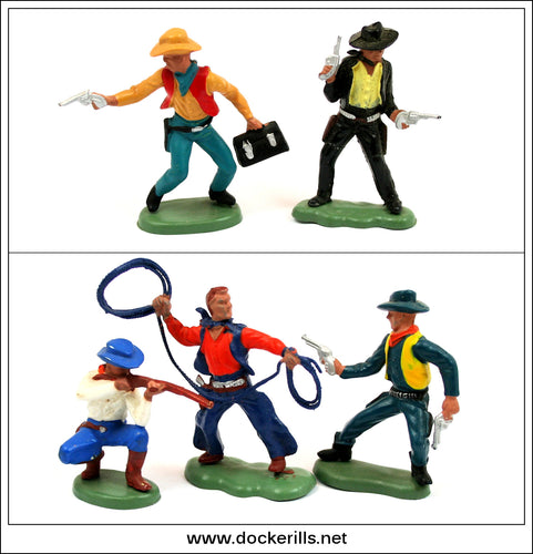 Vintage Britains Herald Cowboys X 5 - 1