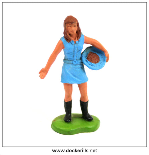 Vintage Britains Farm - Farm Labourer Feeding Hens. 1972.