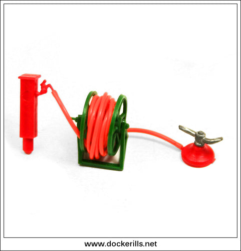 Vintage Britains Floral Miniature Garden - Tap, Hose & Sprinkler Part Of Pkt. No. 2594.