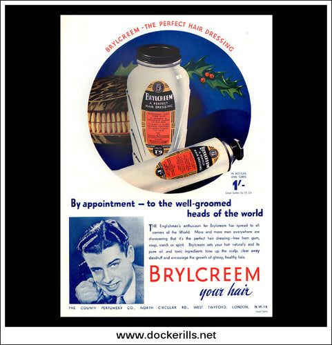 Brylcreem. Original Vintage Advert From December, 1938.