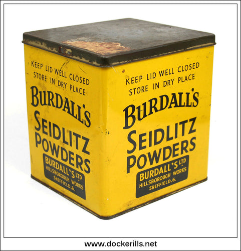 Burdall's Seidlitz Powders Tin. Vintage Advertising Tin 1.