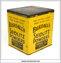 Burdall's Seidlitz Powders Tin. Vintage Advertising Tin 2.