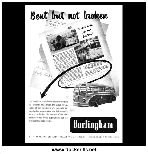 Burlingham Coach. Original Vintage Advert From April, 1952.