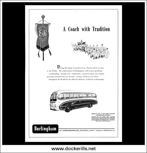Burlingham Seagull Mk II Coach. Original Vintage Advert From February, 1953.