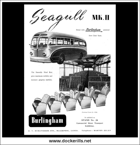 Burlingham Seagull MK.II Coach. Original Vintage Advert From October, 1952.