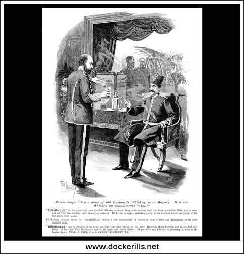 Bushmills Whiskey. Original Vintage Advert From August 17th, 1889.
