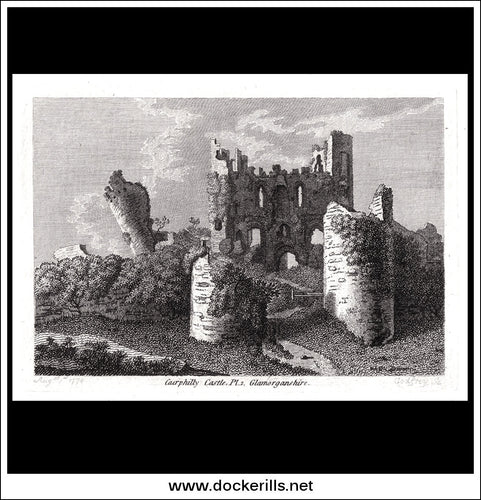 Caerphilly Castle Pl.2., Glamorganshire, Wales. Antique Print, Copper Plate Engraving 1774.