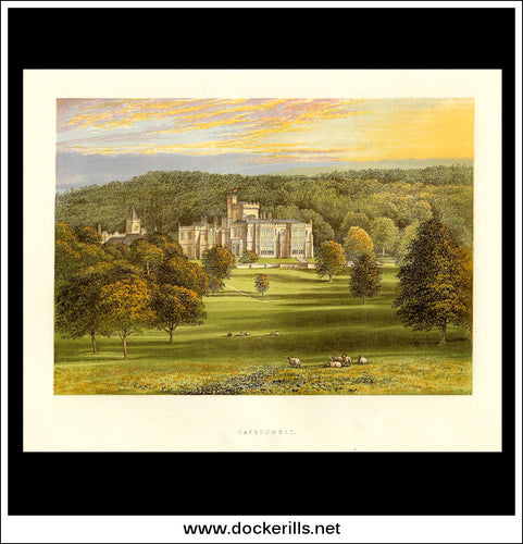 Capernwray, Near Lancaster, Lancashire, England. Antique Print, Chromoxylograph 1880.