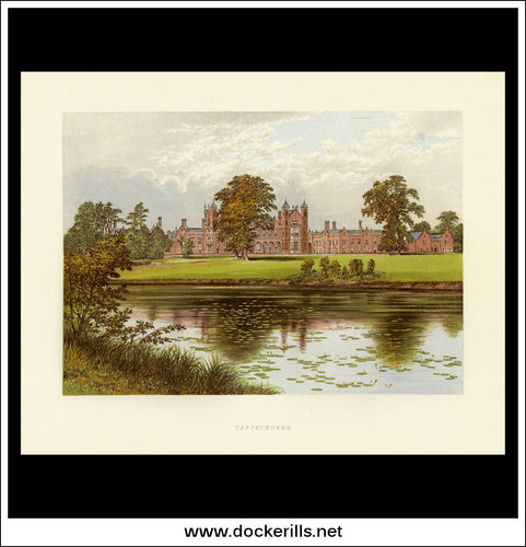 Capesthorne, Near Chelford, Cheshire, England. Antique Print, Chromoxylograph 1880.