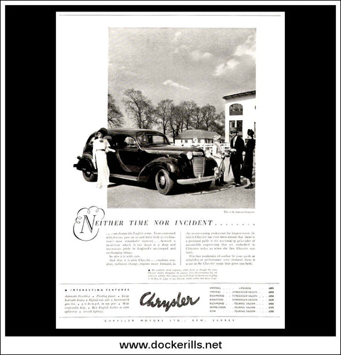 Chrysler Imperial Limousine. Original Vintage Advert From June 6th 1937.