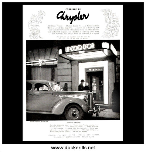 Chrysler Imperial Touring Saloon. Original Vintage Advert From March 30th 1938.