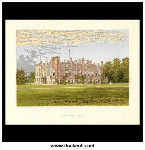 Cassiobury Park, Near Watford, Hertfordshire, England. Antique Print, Chromoxylograph 1880.