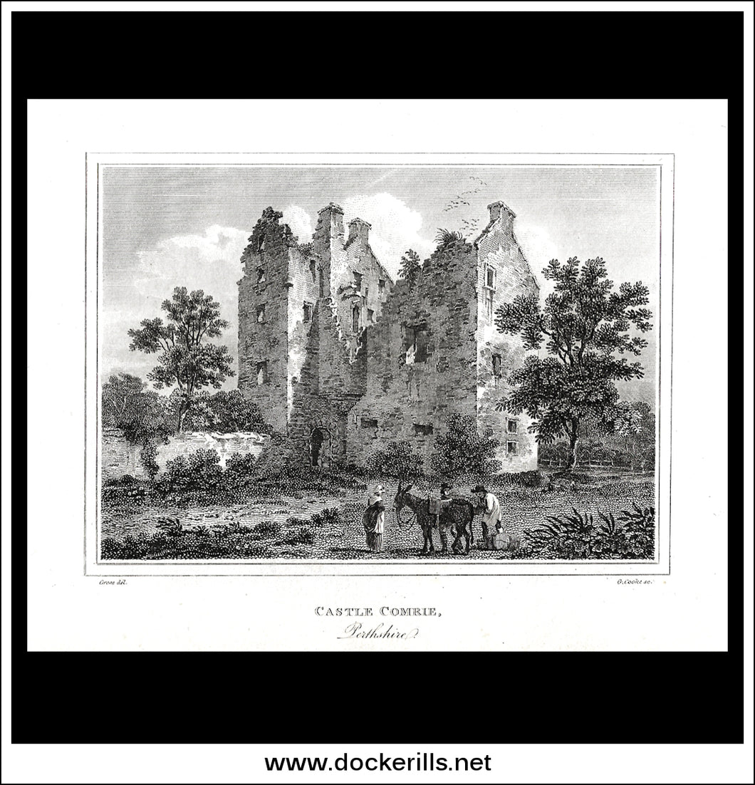Castle Comrie, Perthshire, Scotland. Antique Print, Copper Plate Engraving 1806.