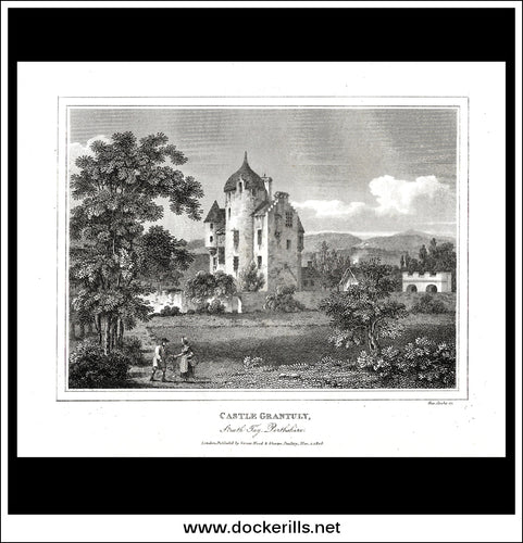 Castle Grantuly, Perthshire, Scotland. Antique Print, Copper Plate Engraving 1806.