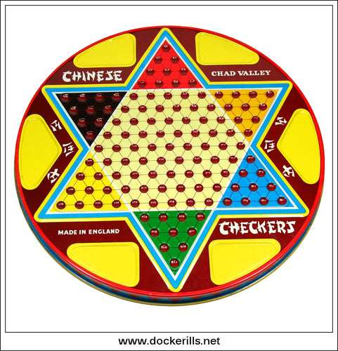 Chinese Checkers, Vintage Tin Plate Game, Chad Valley, Great Britain.