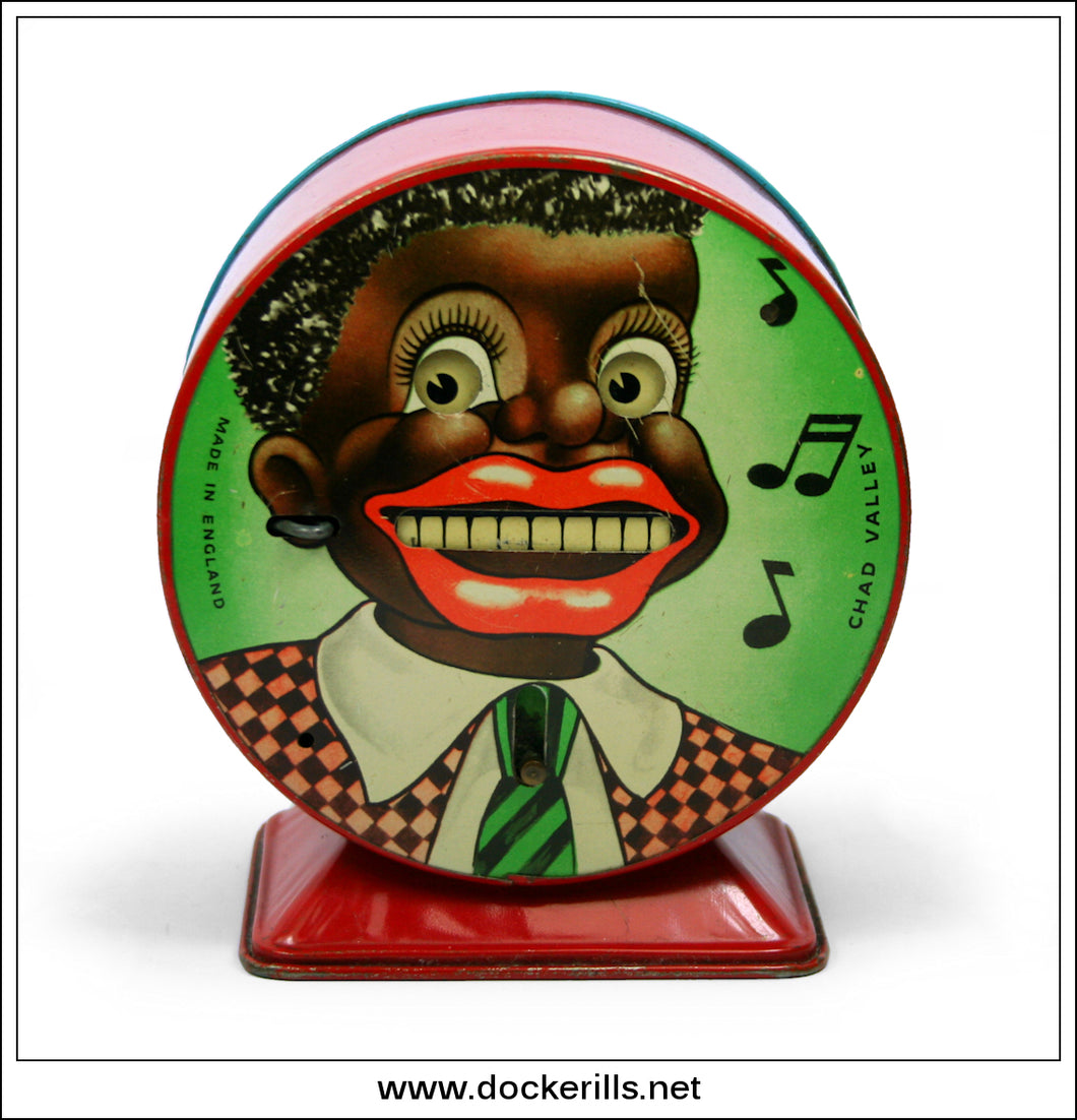 Minstrel Money Box / Bank. Vintage Tin Toy, Chad Valley, England.