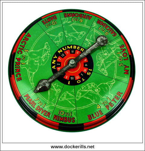 Derby Winner Race Game & Roulette. Vintage Tin Plate Gambling Game, Chad Valley, Great Britain 1.