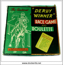 Derby Winner Race Game & Roulette. Vintage Tin Plate Gambling Game, Chad Valley, Great Britain 2.
