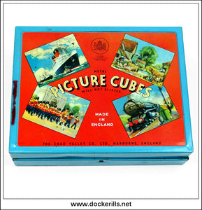 Chad Valley Picture Blocks / Alphabet Blocks, Vintage Tin Plate Toy, Chad Valley U.K. 1.