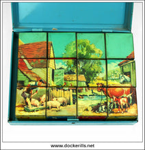 Chad Valley Picture Blocks / Alphabet Blocks, Vintage Tin Plate Toy, Chad Valley U.K. 5.