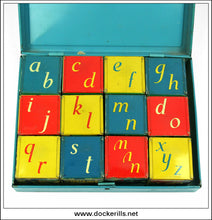 Chad Valley Picture Blocks / Alphabet Blocks, Vintage Tin Plate Toy, Chad Valley U.K. 6.