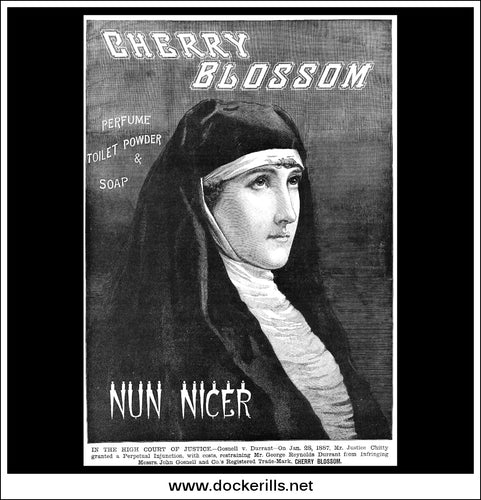 Cherry Blossom Perfume, Toilet Powder & Soap. Original Vintage Advert From August 6th, 1887.