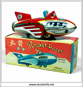 Rocket Racer MF 735. Vintage Friction Tin Plate Toy, China.