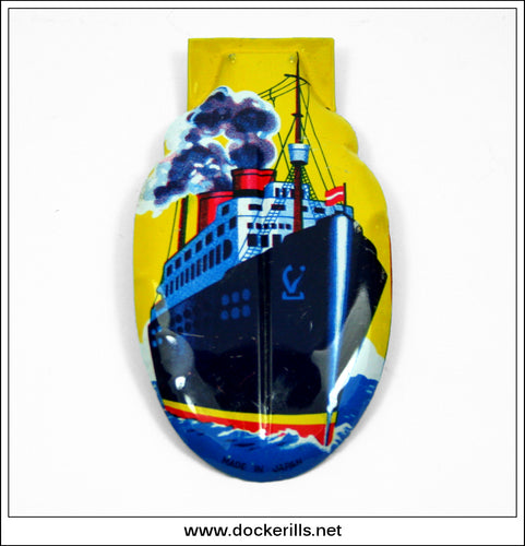 Clicker Toy (Ocean Liner Design). Vintage Novelty Tin Plate Toy. Japan.