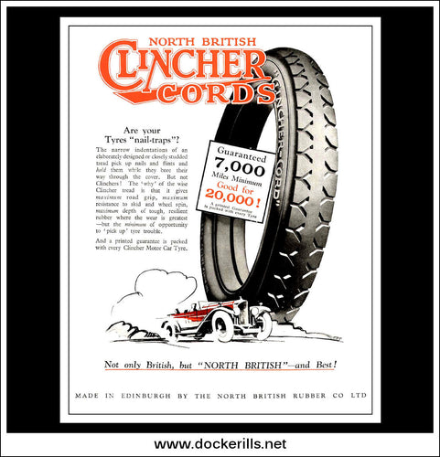 North British Clincher Cords Tyres. Original Vintage Advert From August 1st, 1928.