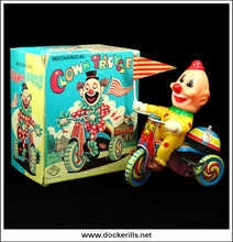 Clown Tricycle, Vintage Tin Toy, Japan 1.