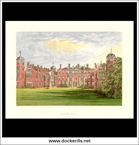 Cobham Hall, Near Gravesend, Kent, England. Antique Print, Chromoxylograph 1880.