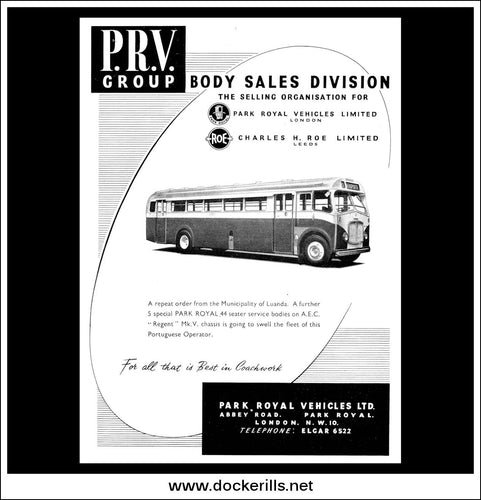 Park Royal Vehicles Ltd. Single-Deck Bus. Original Vintage Advert From November, 1959.